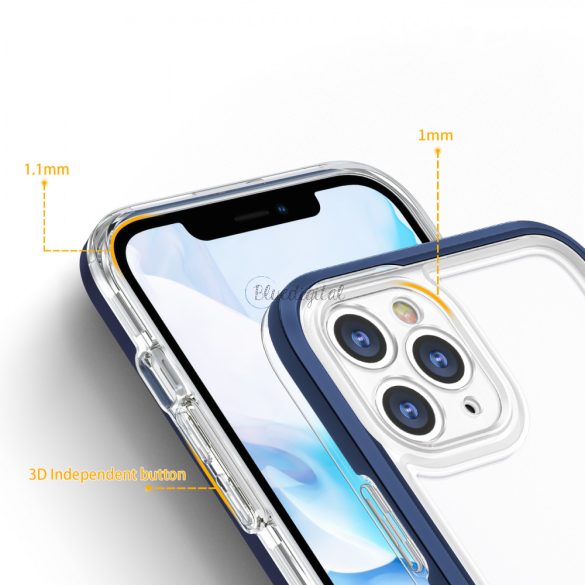 Átlátszó 3az1ben tok iPhone 11 Pro kék gél tok 