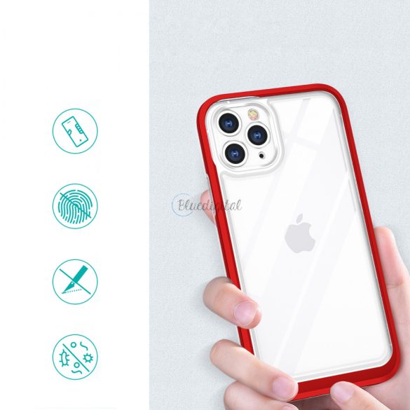 Clear 3in1 tok iPhone 11 Pro Max telefontok gél piros