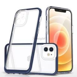   Átlátszó 3az1ben tok iPhone 12 kék gél tok borításához