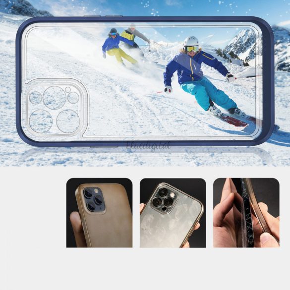 Átlátszó 3az1ben tok iPhone 12 Pro Blue tok Gel tok