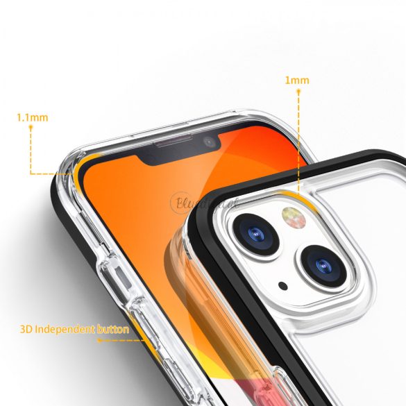 Clear 3in1 tok iPhone 13 mini gél tok, tok fekete