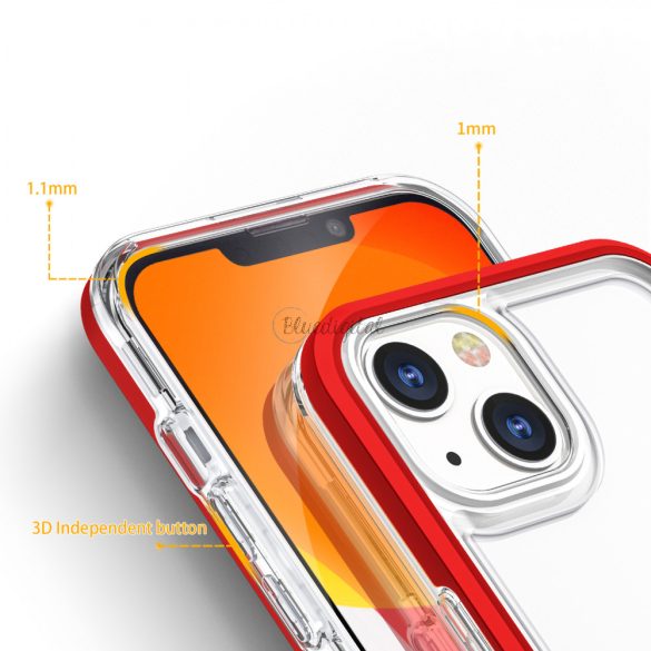 Clear 3in1 tok iPhone 13 telefontok gél piros