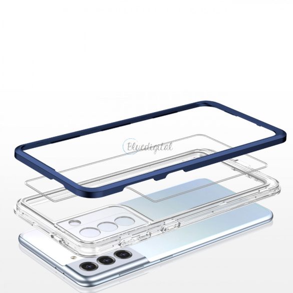 Clear 3az1ben tok Samsung Galaxy S21 5G gél telefontok kék