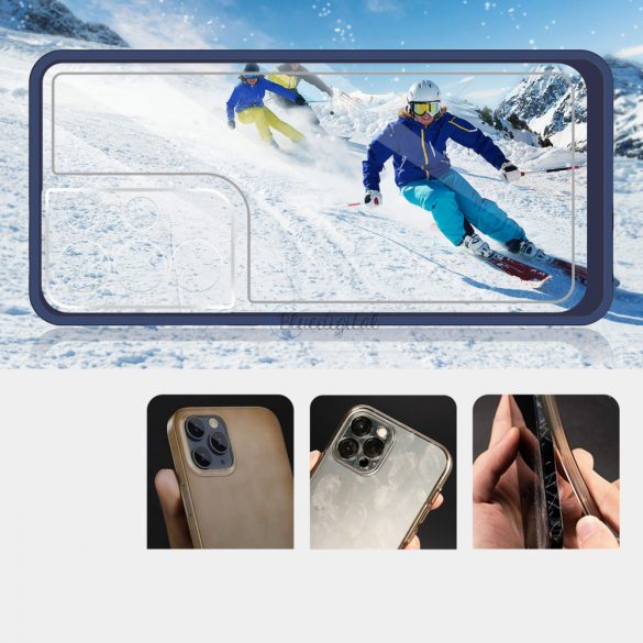 Clear 3az1ben tok Samsung Galaxy S21 Ultra 5G gél telefontok kék