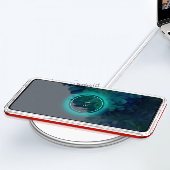 Clear 3az1ben tok Samsung Galaxy S22 + (S22 Plus) gél telefontok piros