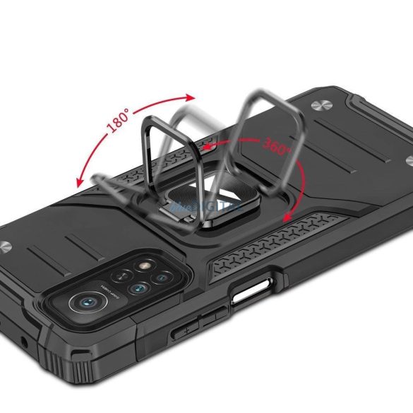 Wozinsky Ring Armor Tough Hybrid Case Cover + mágneses rögzítő Mi Poco M4 Pro 5G / Redmi Note 11 5G (Kína) / Redmi Note 11T 5G / Redmi Note 11S 5G fekete tok