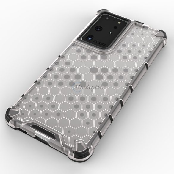 Honeycomb tok ütésálló géltok Samsung Galaxy S22 Ultra fekete