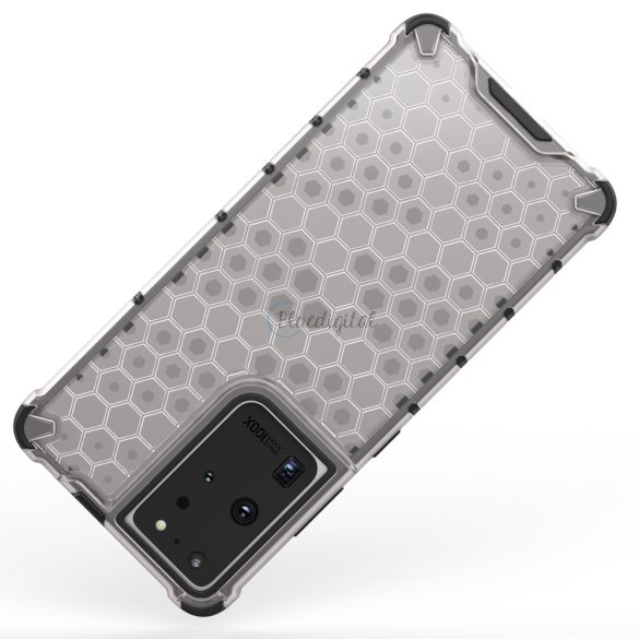 Honeycomb tok ütésálló géltok Samsung Galaxy S22 Ultra fekete