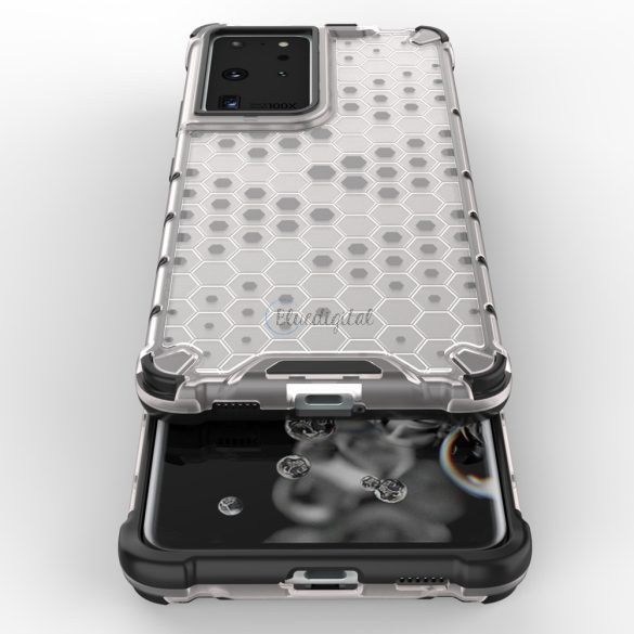 Honeycomb tok ütésálló géltok Samsung Galaxy S22 Ultra átlátszó