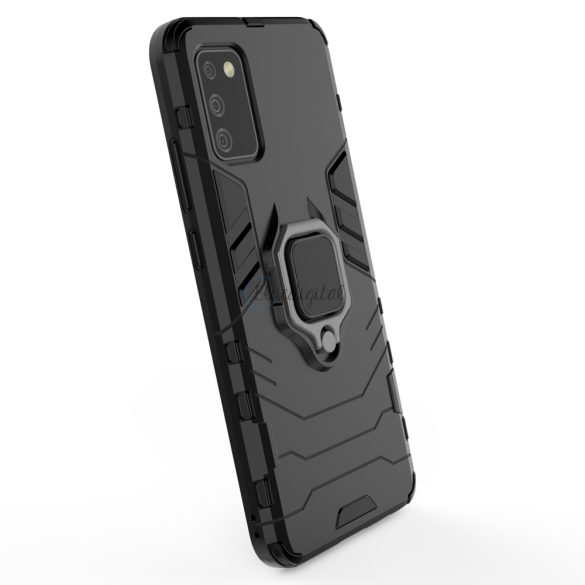 Ring Armor  kemény hybrid tok + mágneses tartó Samsung Galaxy A03S -hez (166.5) Fekete