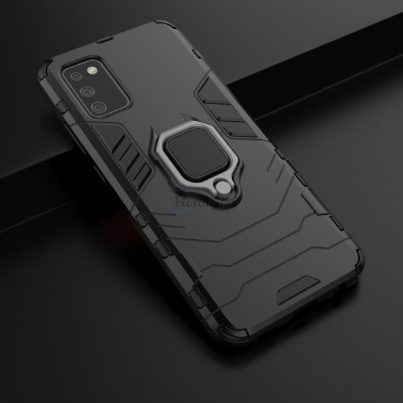 Ring Armor  kemény hybrid tok + mágneses tartó Samsung Galaxy A03S -hez (166.5) Fekete