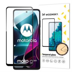   Wozinsky Full Glue edzett üveg Motorola Moto G200 5G 9H teljes képernyős fekete kerettel