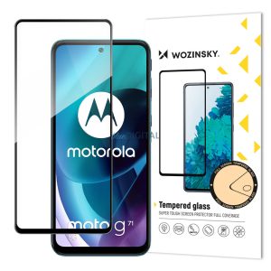 Wozinsky edzett üveg Full Glue szuper kemény képernyővédő teljes fedett keret tokbarát Motorola Moto G71 5G fekete