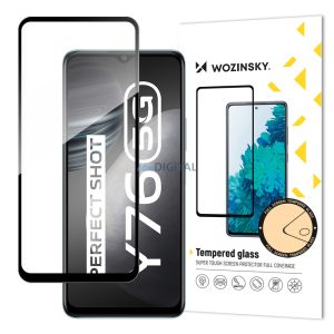 Wozinsky edzett üveg teljes ragasztó Super Tough képernyővédő Full Coveraged Frame Case Friendly Vivo Y76 5G / Y76s / Y74s fekete