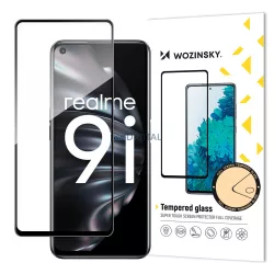   Wozinsky edzett üveg teljes ragasztó Super Tough képernyővédő teljes fedett keret Case Friendly Oppo A76 / Oppo A36 / Realme 9i fekete