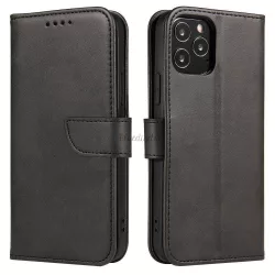   Mágneses tok elegáns tok borító telefontok egy patenttal és állvány funkcióval OnePlus Nord N200 5G fekete