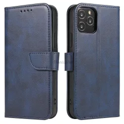   Mágneses tok elegáns tok borítóval és állvány funkcióval Samsung Galaxy A03s (166.5) kék