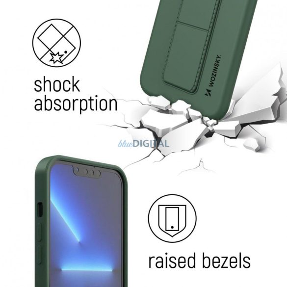 Wozinsky Kickstand Case Szilikon állvány tok Szilikon állvány tok Xiaomi Redmi Note 11S / Note 11 fekete