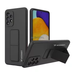   Wozinsky kitámasztható tok Rugalmas szilikon tok állvánnyal Samsung Galaxy A73 Fekete