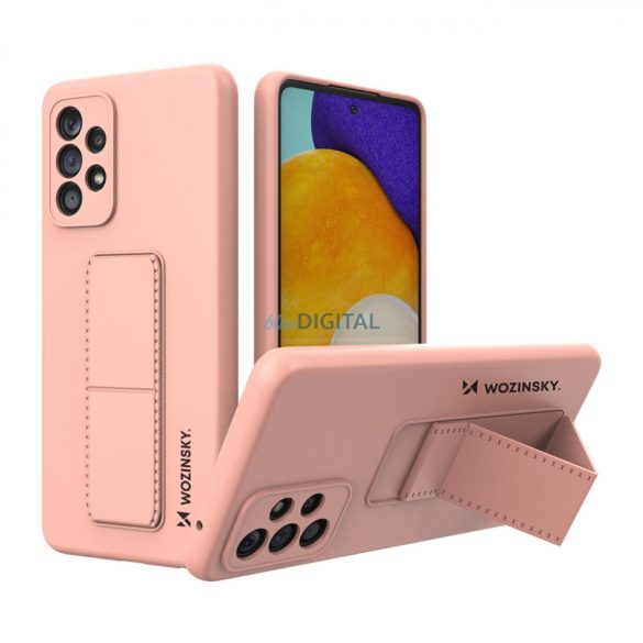 Wozinsky kitámasztható tok Rugalmas szilikon állvány Samsung Galaxy A73 rózsaszín