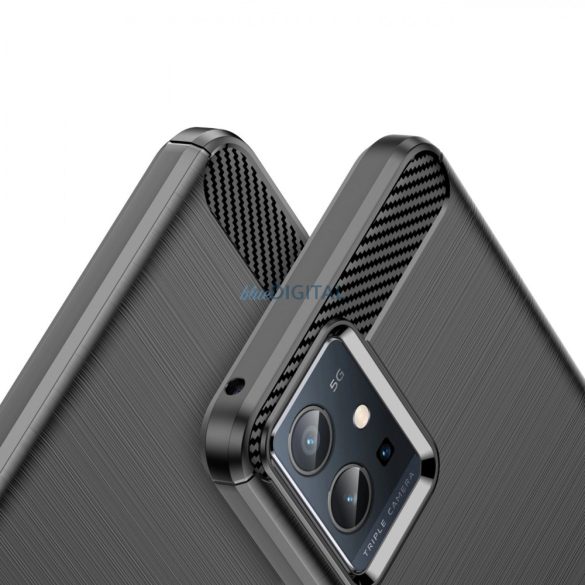 Carbon Case tok Vivo Y55 / Y33s / iQOO Z6 / iQOO U5 fekete