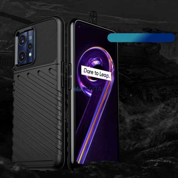 Thunder tok Rugalmas ütésálló borítás a Realme 9 Pro + (9 Pro Plus) készülékhez fekete
