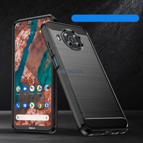 Carbon tok Rugalmas borítás Nokia X100 fekete színű készülékhez