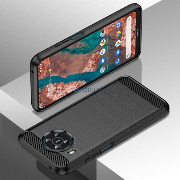 Carbon tok Rugalmas borítás Nokia X100 fekete színű készülékhez
