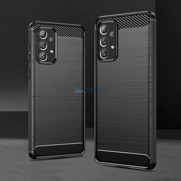 Carbon tok Rugalmas TPU tok Samsung Galaxy A73 fekete