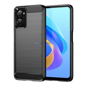 Carbon tok Rugalmas TPU tok Oppo A76 / Oppo A36 / Realme 9i fekete