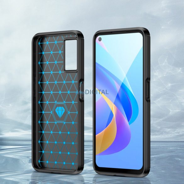 Carbon tok Rugalmas TPU tok Oppo A76 / Oppo A36 / Realme 9i fekete