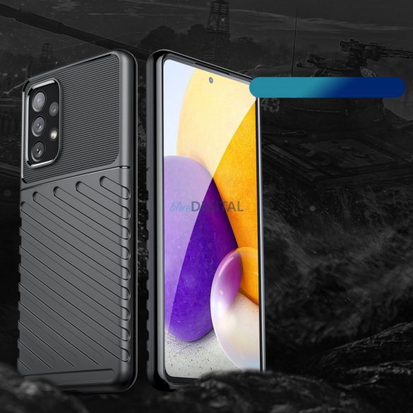 Thunder tok rugalmas ütésálló tok Samsung Galaxy A73 fekete