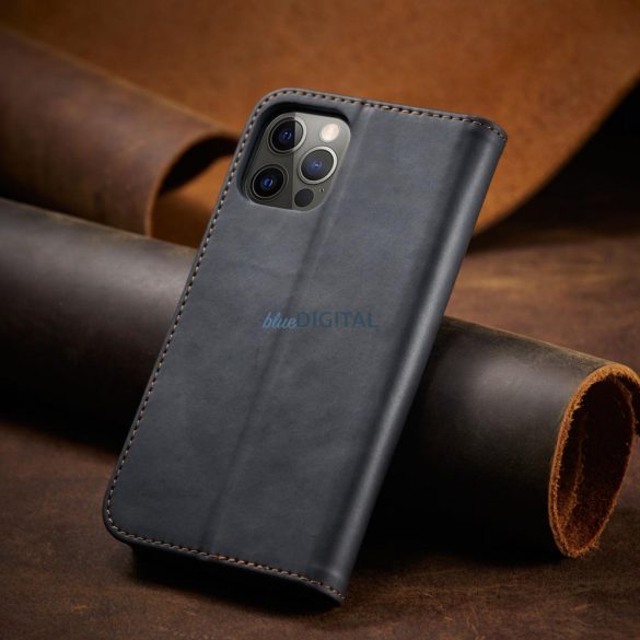 Magnet Fancy Case tok iPhone 12 Pro tok kártya pénztárca kártya állvány Fekete