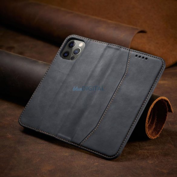 Magnet Fancy Case tok iPhone 12 Pro tok kártya pénztárca kártya állvány Fekete