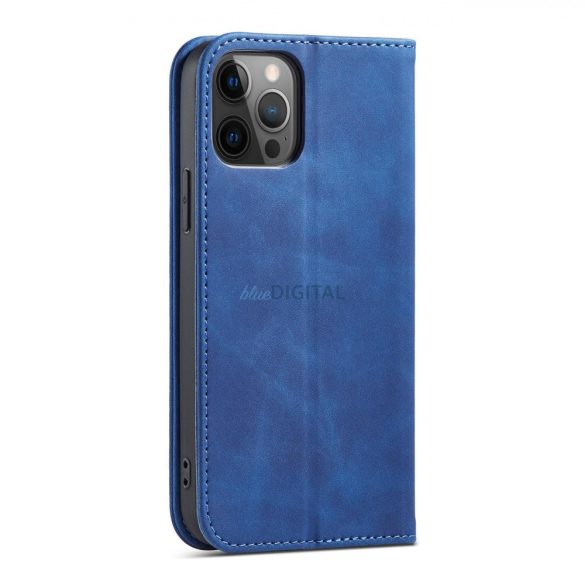 Magnet Fancy Case tok iPhone 12 Pro tok kártya tárca kártya állvány kék