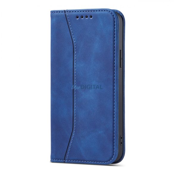 Magnet Fancy Case tok iPhone 12 Pro tok kártya tárca kártya állvány kék