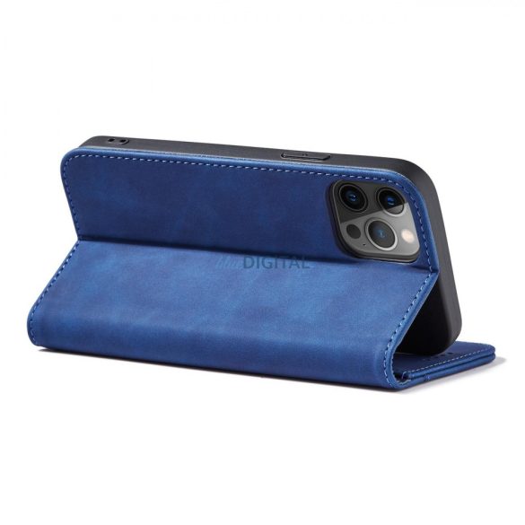 Magnet Fancy Case tok iPhone 12 Pro tok kártya tárca kártya állvány kék