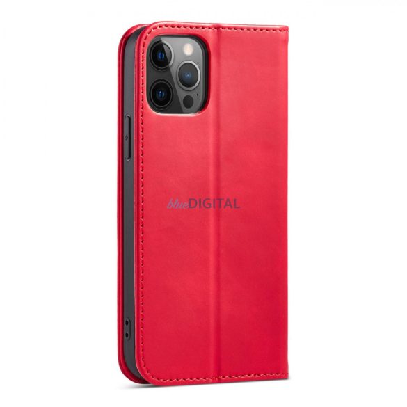 Magnet Fancy Case tok iPhone 12 Pro tok pénztárca kártyatartó piros