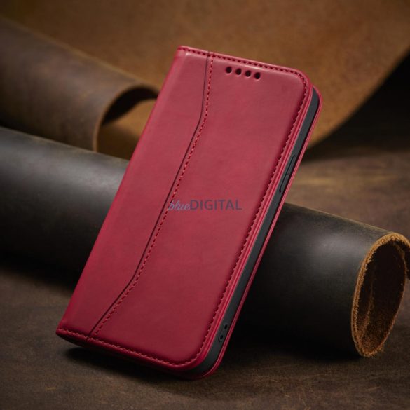 Magnet Fancy Case tok iPhone 12 Pro tok pénztárca kártyatartó piros