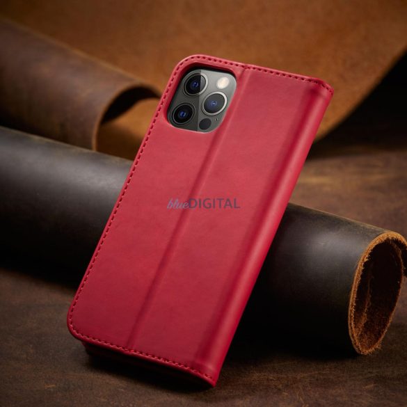 Magnet Fancy Case tok iPhone 12 Pro tok pénztárca kártyatartó piros