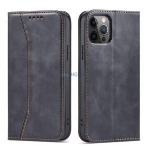 Magnet Fancy Case tok iPhone 12 Pro Max tok pénztárca kártyatartó fekete