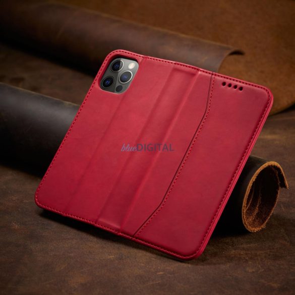 Magnet Fancy Case tok iPhone 12 Pro Max tok pénztárca kártyatartó piros
