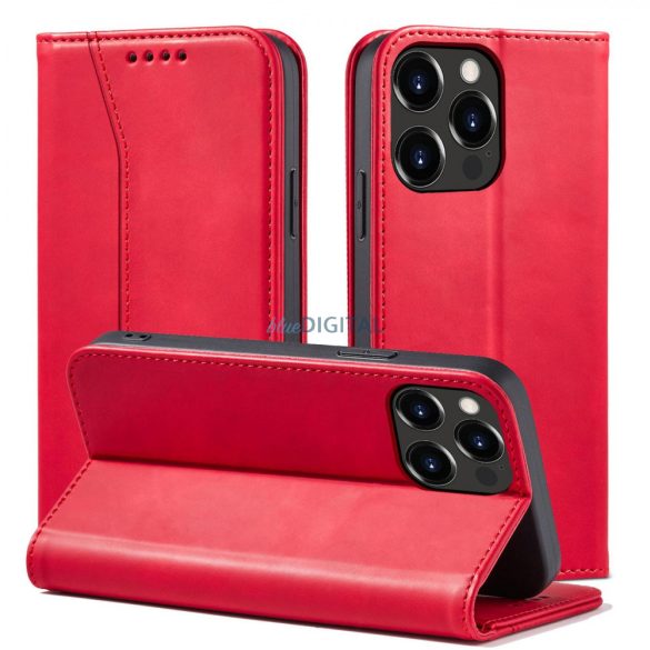 Magnet Fancy Case tok iPhone 13 Pro tok kártya tárca kártya Stand Red