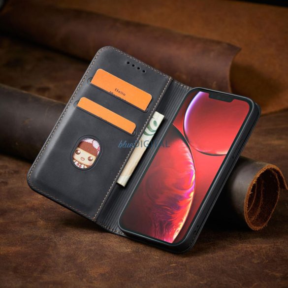 Magnet Fancy Case tok iPhone 13 Pro Max tok pénztárca kártyatartó fekete