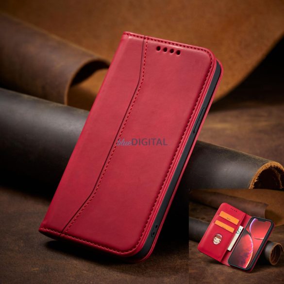 Magnet Fancy Case tok iPhone 13 Pro Max tok pénztárca kártyatartó piros