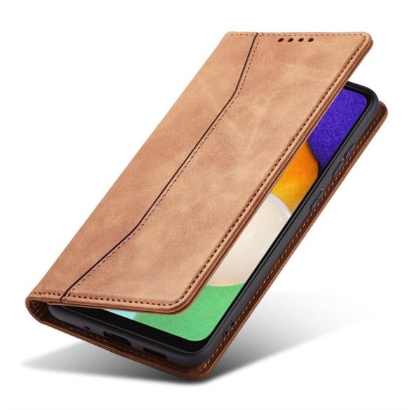 Magnet Fancy Case tok Samsung Galaxy A13 5G tok pénztárca kártyatartó barna