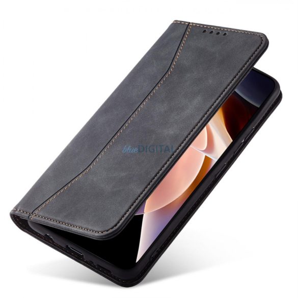 Magnet Fancy Case tok Xiaomi Redmi Note 11 Pro tok kártya pénztárca kártyatartó fekete