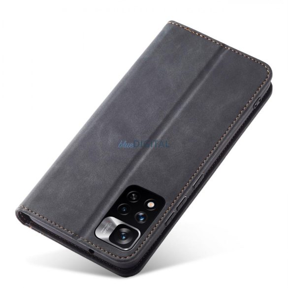 Magnet Fancy Case tok Xiaomi Redmi Note 11 Pro tok kártya pénztárca kártyatartó fekete