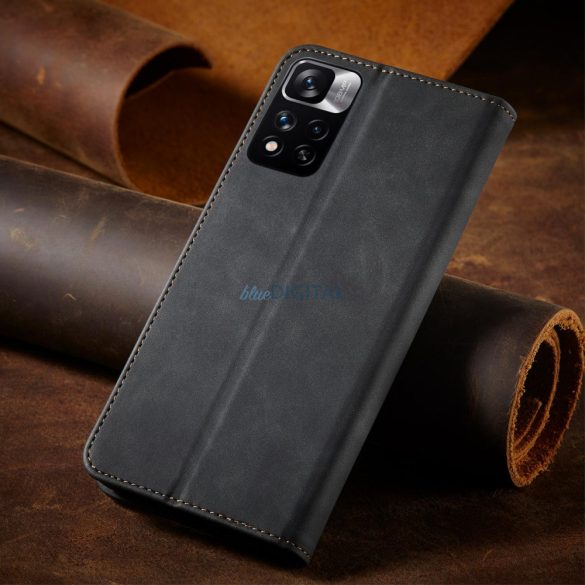 Magnet Fancy Case tok Xiaomi Redmi Note 11 Pro tok kártya pénztárca kártyatartó fekete