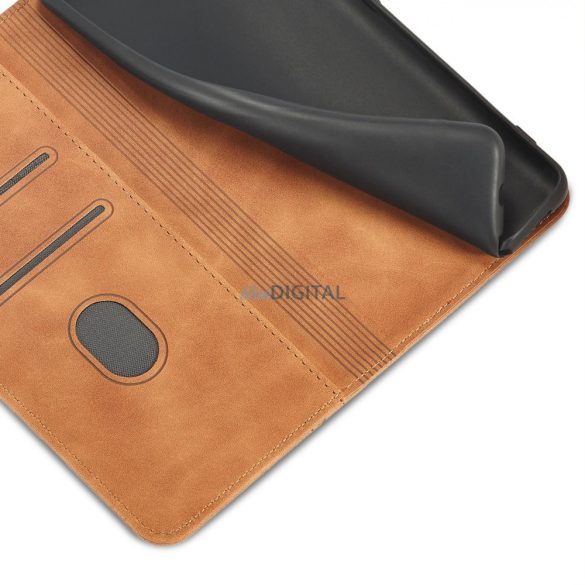 Magnet Fancy Case tok Samsung Galaxy S22 + (S22 Plus) tok pénztárca kártyatartó barna